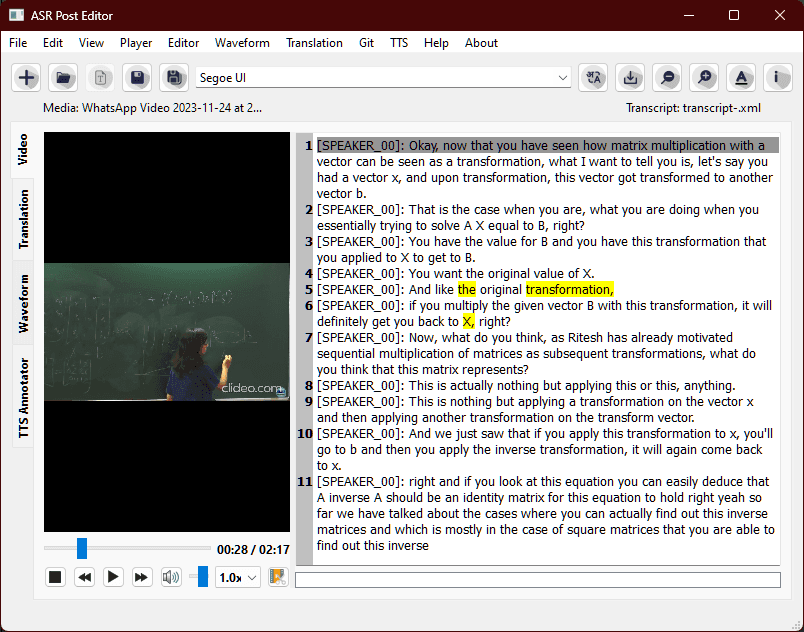 Vagyojaka: ASR Post Editor